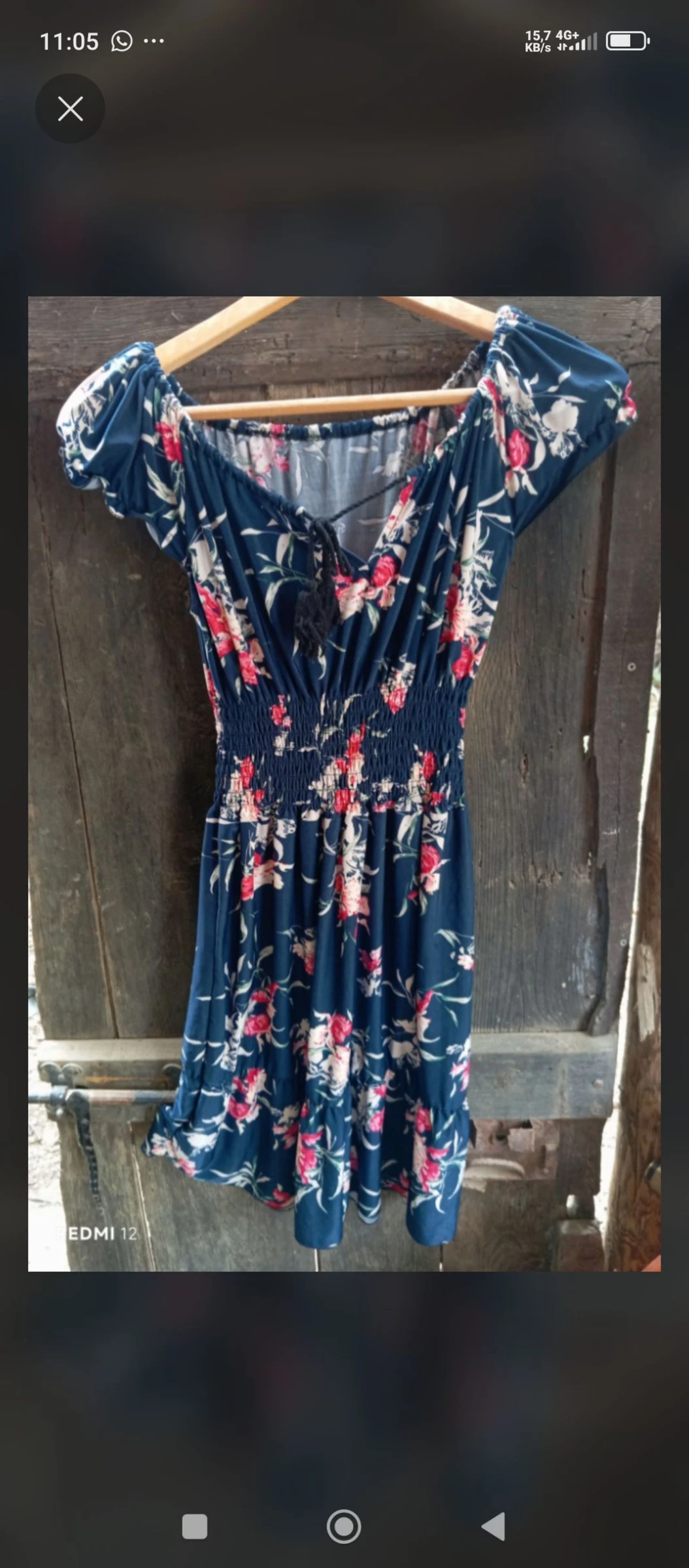 Vestido corto azul estampado flores - Estilo Boho - Talla única